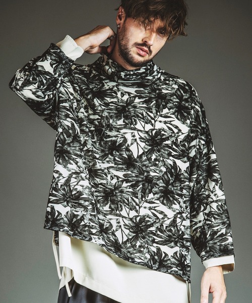 NO ID.（ノーアイディ）の「【NO ID.】Layered Turtleneck Big Pullover / レイヤード タートルネック ビッグ プルオーバー（ニット/セーター・メンズ・ブラック/グレー/ホワイト・ONE SIZE）」の2枚目の写真