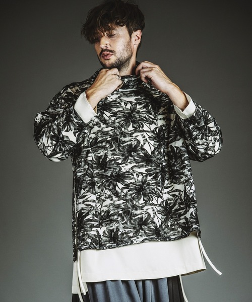 NO ID.（ノーアイディ）の「【NO ID.】Layered Turtleneck Big Pullover / レイヤード タートルネック ビッグ プルオーバー（ニット/セーター・メンズ・ブラック/グレー/ホワイト・ONE SIZE）」の6枚目の写真