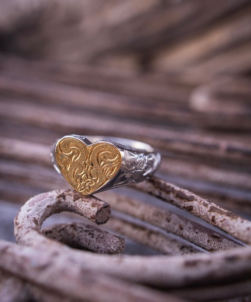 セール】round Heart ring/【ハワイアンジュエリー】【サージカル