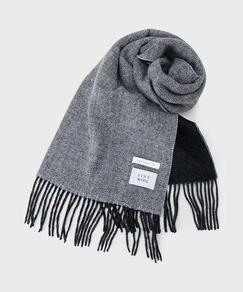 THE SHOP TK （ザ ショップ ティーケー ）の「ウールリバーシブルマフラー（マフラー・メンズ・モスグリーン/ダークグレー/ダークブラウン・00）」の2枚目の写真