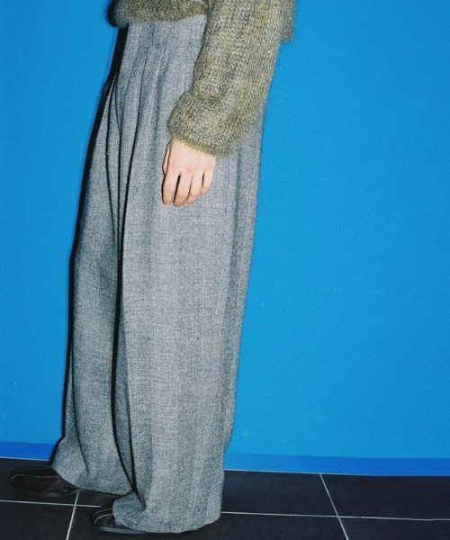 WOOL LINEN OXFORD BAGS（スラックス）｜LIDNM（リドム）の