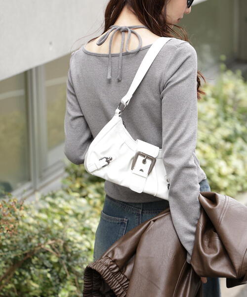 FREE'S MART（フリーズマート）の「◆フロントギャザーデコルテカットソー（Tシャツ/カットソー・レディース・グレー/ブラウン/ホワイト・FREE）」の8枚目の写真