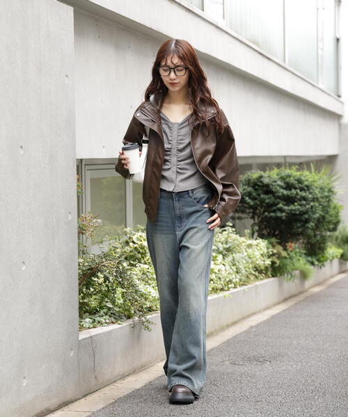 FREE'S MART（フリーズマート）の「◆フロントギャザーデコルテカットソー（Tシャツ/カットソー・レディース・グレー/ブラウン/ホワイト・FREE）」の12枚目の写真