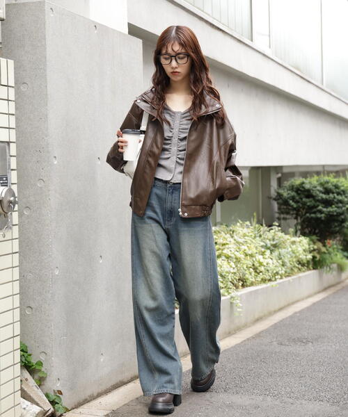 FREE'S MART（フリーズマート）の「◆フロントギャザーデコルテカットソー（Tシャツ/カットソー・レディース・グレー/ブラウン/ホワイト・FREE）」の14枚目の写真