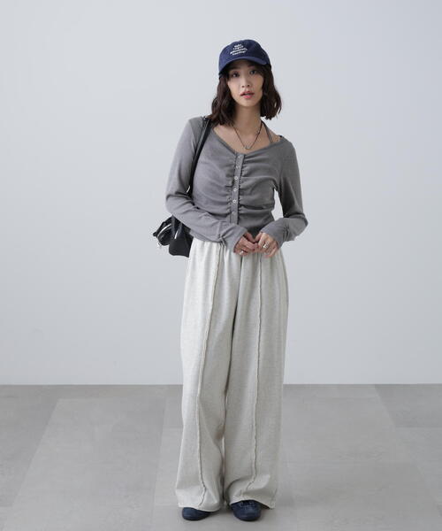 FREE'S MART（フリーズマート）の「◆フロントギャザーデコルテカットソー（Tシャツ/カットソー・レディース・グレー/ブラウン/ホワイト・FREE）」の21枚目の写真