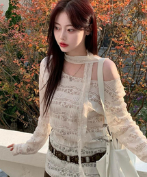 ROCKCAKE | Pattern Punching Long sleeve - Ivory(Tシャツ/カットソー)