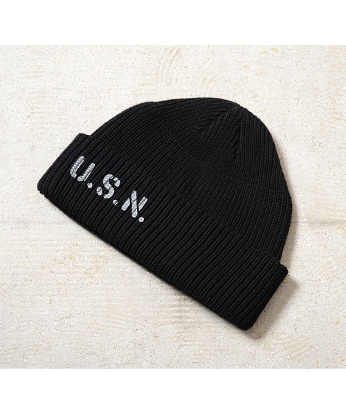 WAIPER.inc（ワイパーインク）の「WP1138 WAIPER.INC US NAVY ワッチキャップ　短め（ニットキャップ/ビーニー・メンズ・ネイビー/ブラック・FREE）」の2枚目の写真