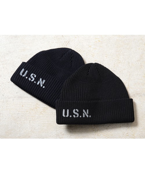 WAIPER.inc（ワイパーインク）の「WP1138 WAIPER.INC US NAVY ワッチキャップ　短め（ニットキャップ/ビーニー・メンズ・ネイビー/ブラック・FREE）」の3枚目の写真