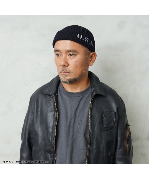WAIPER.inc（ワイパーインク）の「WP1138 WAIPER.INC US NAVY ワッチキャップ　短め（ニットキャップ/ビーニー・メンズ・ネイビー/ブラック・FREE）」の6枚目の写真