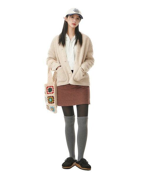 MUSINSA STANDARD WOMAN（ムシンサスタンダードウーマン）の「女性用クロップドフード付きスウェットジップアップ[オートミール]（パーカー・レディース・その他・SMALL/MEDIUM/LARGE/X-SMALL）」の14枚目の写真