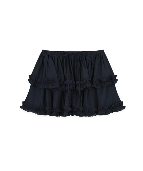 SINOON(シヌーン)の「Double Frill Skirt (Navy)(スカート・レディース・ネイビー・FREE)」の4枚目の写真