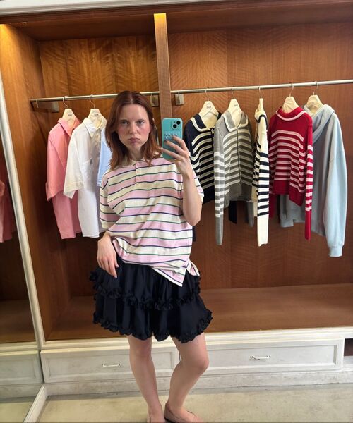 SINOON(シヌーン)の「Double Frill Skirt (Navy)(スカート・レディース・ネイビー・FREE)」の6枚目の写真