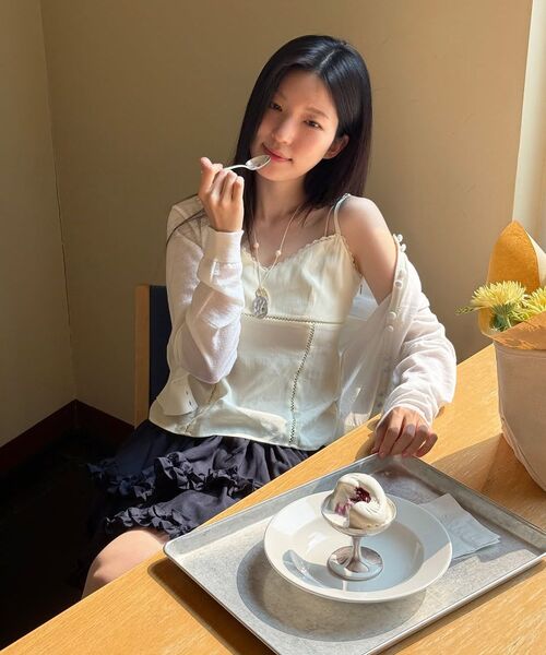 SINOON(シヌーン)の「Double Frill Skirt (Navy)(スカート・レディース・ネイビー・FREE)」の7枚目の写真