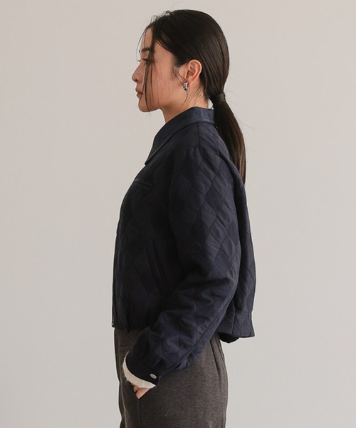 TENTO（テント）の「ショート丈 キルティング ブルゾン（ブルゾン・レディース・アイボリー/ネイビー・36/38）」の18枚目の写真