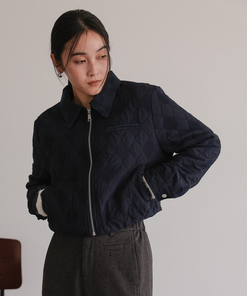 TENTO（テント）の「ショート丈 キルティング ブルゾン（ブルゾン・レディース・アイボリー/ネイビー・36/38）」の14枚目の写真