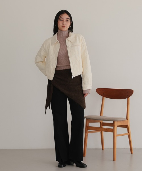 TENTO（テント）の「ショート丈 キルティング ブルゾン（ブルゾン・レディース・アイボリー/ネイビー・36/38）」の20枚目の写真