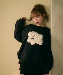 TITTY&CO.（ティティーアンドコー）の「もこもこドッグ刺繍スウェットプルオーバー（スウェット・レディース）」