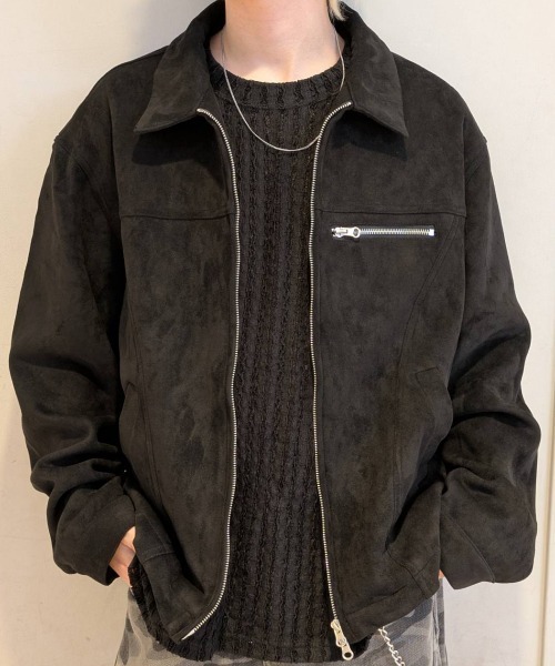 A'GEM/9 × .kom 『BENUSTA/べネスタ』Faux Suede Zip-Up Jacket