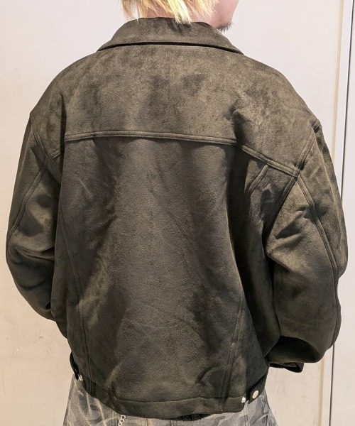 A'GEM/9 × .kom 『BENUSTA/べネスタ』Faux Suede Zip-Up Jacket
