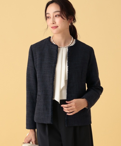 Elura（エルーラ）の「≪入卒/セレモニー/通勤≫フリルブラウス/602135（シャツ/ブラウス・レディース・ホワイト/ネイビー/ホワイト系その他/ブラック・LARGE/MEDIUM）」の11枚目の写真