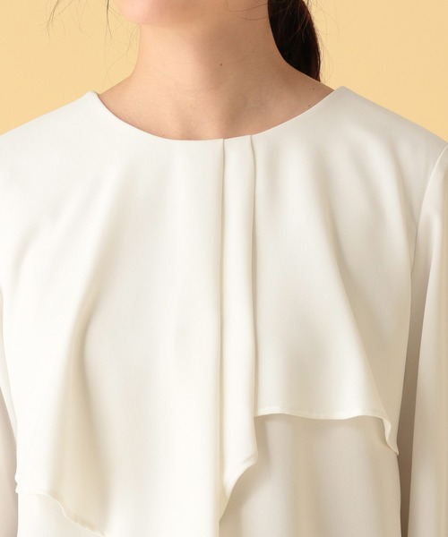 Elura（エルーラ）の「≪入卒/セレモニー/通勤≫フリルブラウス/602135（シャツ/ブラウス・レディース・ホワイト/ネイビー/ホワイト系その他/ブラック・LARGE/MEDIUM）」の18枚目の写真