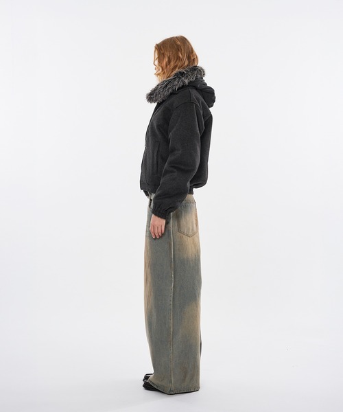 WISH FOR EVER（ウィッシュフォーエバー）の「【 3color / 3size 】SHAGGY WOOL BLEND SWITCH SHORT BLOUSON（ブルゾン・メンズ・チャコールグレー/ブラウン/グリーン・LARGE/MEDIUM/SMALL）」の6枚目の写真