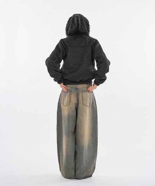WISH FOR EVER（ウィッシュフォーエバー）の「【 3color / 3size 】SHAGGY WOOL BLEND SWITCH SHORT BLOUSON（ブルゾン・メンズ・チャコールグレー/ブラウン/グリーン・LARGE/MEDIUM/SMALL）」の10枚目の写真