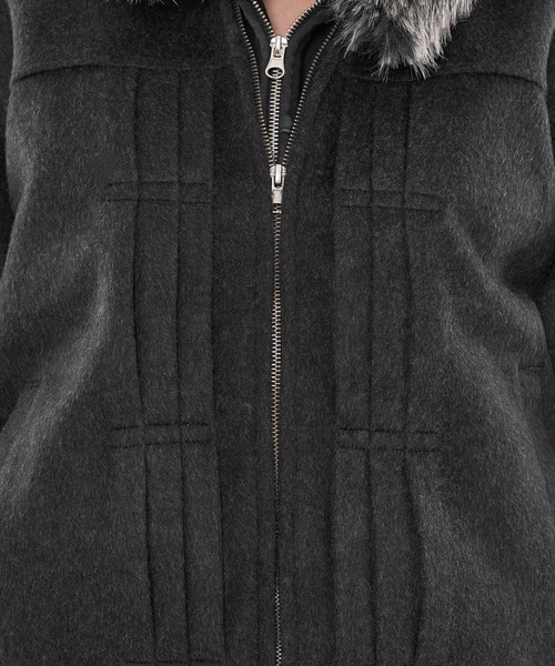 WISH FOR EVER（ウィッシュフォーエバー）の「【 3color / 3size 】SHAGGY WOOL BLEND SWITCH SHORT BLOUSON（ブルゾン・メンズ・チャコールグレー/ブラウン/グリーン・LARGE/MEDIUM/SMALL）」の15枚目の写真