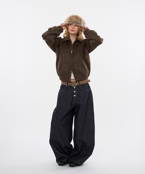WISH FOR EVER（ウィッシュフォーエバー）の「【 3color / 3size 】SHAGGY WOOL BLEND SWITCH SHORT BLOUSON（ブルゾン・メンズ・チャコールグレー/ブラウン/グリーン・LARGE/MEDIUM/SMALL）」の19枚目の写真