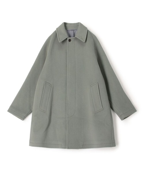 セール】SUPER120'Sウール ショートベロア バルカラーコート（ステン