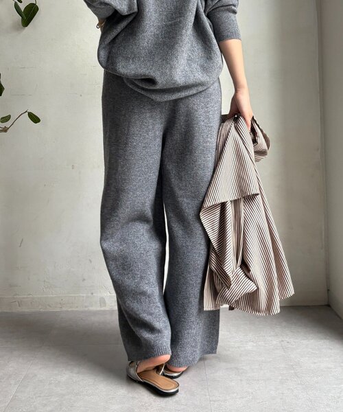 DouDou（ドゥドゥ）の「メリノウール100％ニットパンツ（その他パンツ・レディース・ベージュ/グレー・FREE）」の20枚目の写真