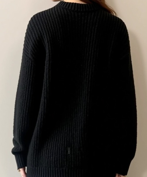 cammie（キャミー）の「リブＶネックリブニットトップス（ニット/セーター・レディース・ベージュ/ホワイト/ブラック・F）」の11枚目の写真