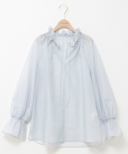 NOLLEY’S Sophi(ノーリーズソフィ)の「ウォッシャブルオーガンジーフリルブラウス(シャツ/ブラウス・レディース・オフホワイト/サックスブルー・38)」の15枚目の写真