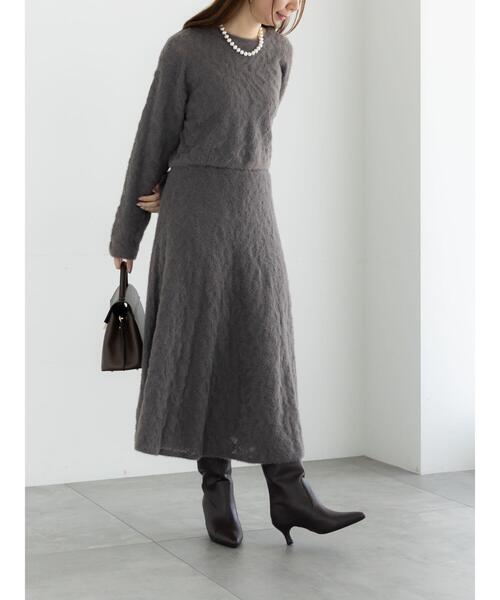 Te chichi（テチチ）の「起毛レースニットプルオーバー（セットアップ可）《2025winter catalog item》（ニット/セーター・レディース・チャコールグレー/オフホワイト・F）」の5枚目の写真