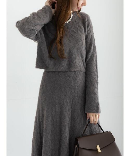 Te chichi（テチチ）の「起毛レースニットプルオーバー（セットアップ可）《2025winter catalog item》（ニット/セーター・レディース・チャコールグレー/オフホワイト・F）」の6枚目の写真