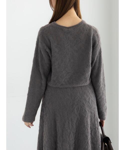 Te chichi（テチチ）の「起毛レースニットプルオーバー（セットアップ可）《2025winter catalog item》（ニット/セーター・レディース・チャコールグレー/オフホワイト・F）」の7枚目の写真