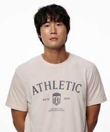 アスリットスタンダードフィットアスレチックロゴTシャツ(サンド/グレー)
