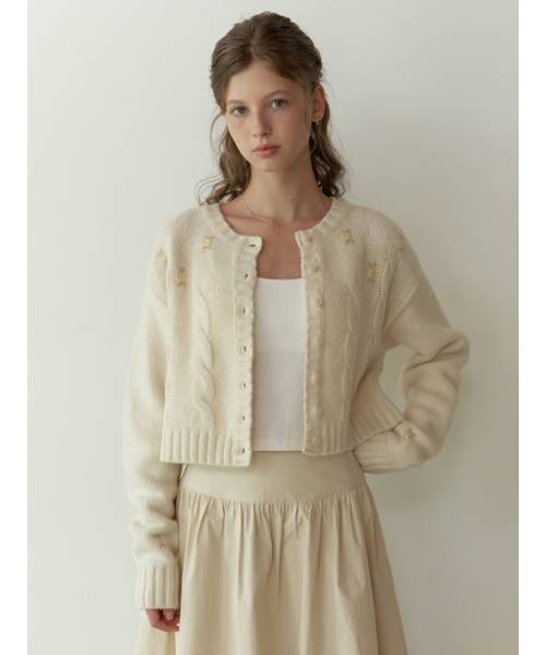 RE_L（リエル）の「Dahlia cable cardigan (ivory)（カーディガン/ボレロ・レディース・その他・FREE）」の3枚目の写真