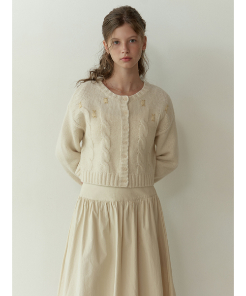 RE_L（リエル）の「Dahlia cable cardigan (ivory)（カーディガン/ボレロ・レディース・その他・FREE）」の5枚目の写真