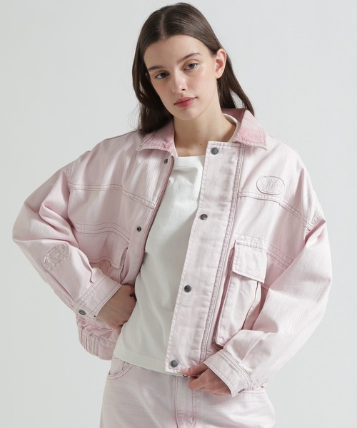AVIREX(アヴィレックス)の「OVERSIZED WAPPEN DENIM JACKET(デニムジャケット・レディース・インディゴブルー/ブルー系その他/ピンク・F)」の3枚目の写真