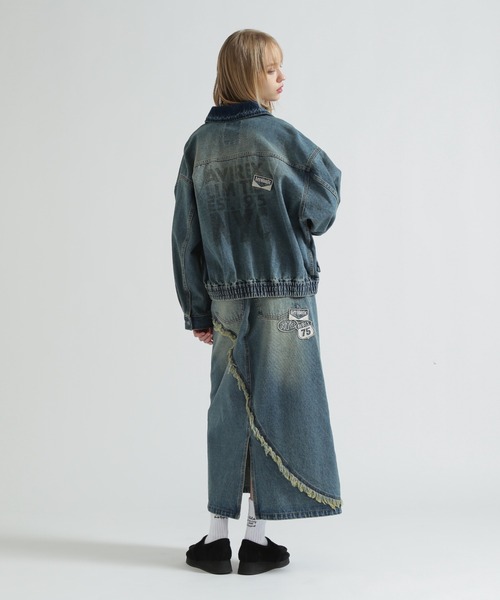 AVIREX(アヴィレックス)の「OVERSIZED WAPPEN DENIM JACKET(デニムジャケット・レディース・インディゴブルー/ブルー系その他/ピンク・F)」の13枚目の写真