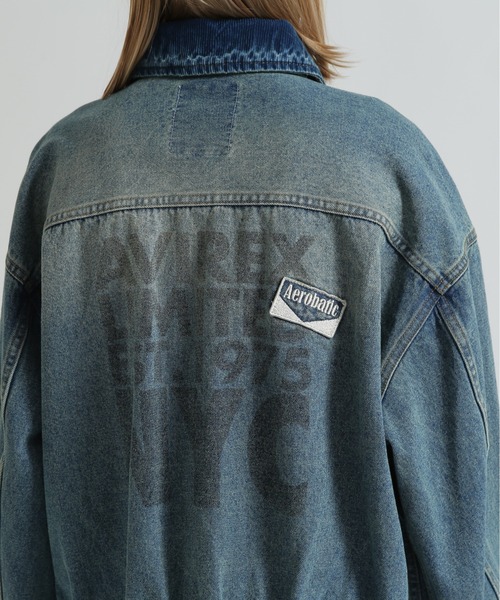 AVIREX(アヴィレックス)の「OVERSIZED WAPPEN DENIM JACKET(デニムジャケット・レディース・インディゴブルー/ブルー系その他/ピンク・F)」の10枚目の写真