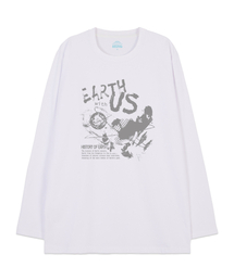 アースウィズアース オーバーサイズ ロングスリーブTシャツ_ホワイト
