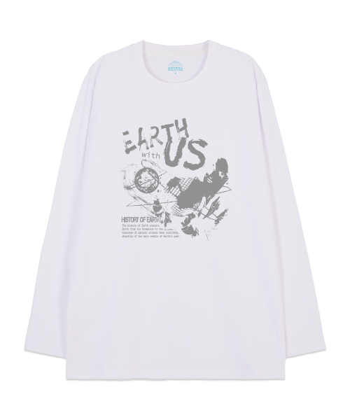 ASTRAL PROJECTION(アストラルプロジェクション)の「アースウィズアース オーバーサイズ ロングスリーブTシャツ_ホワイト(Tシャツ/カットソー・メンズ・その他・LARGE/X-LARGE/XX-LARGE/MEDIUM)」の1枚目の写真
