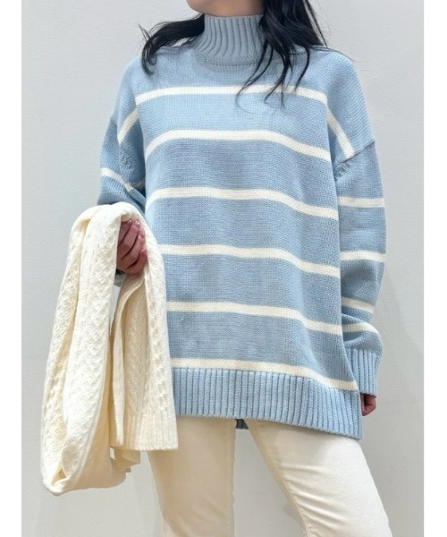 GAP（ギャップ）の「コットン100% オーバーサイズ モックネックセーター（ニット/セーター・レディース・ライトブルー/ピンク/ベージュ/イエロー・XXS/XL/L/M/S/XS）」の3枚目の写真