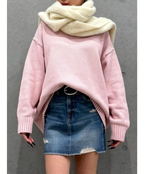 GAP（ギャップ）の「コットン100% オーバーサイズ モックネックセーター（ニット/セーター・レディース・ライトブルー/ピンク/ベージュ/イエロー・XXS/XL/L/M/S/XS）」の11枚目の写真