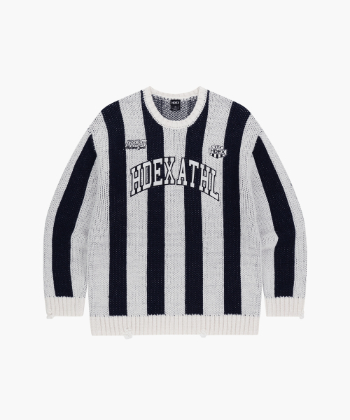 HDEX（エイチデックス）の「アスレチックストライプニット（ネイビー）（ニット/セーター・メンズ・ネイビー・MEDIUM/LARGE/X-LARGE/2XL）」の2枚目の写真