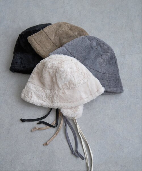 VENCEEXCHANGE（ヴァンスエクスチェンジ）の「イヤーフラップ付きファーバケハ（ニットキャップ/ビーニー・レディース・ブラック/グレー/ブラウン/アイボリー・FREE）」の2枚目の写真