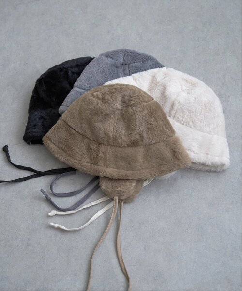 VENCEEXCHANGE（ヴァンスエクスチェンジ）の「イヤーフラップ付きファーバケハ（ニットキャップ/ビーニー・レディース・ブラック/グレー/ブラウン/アイボリー・FREE）」の10枚目の写真