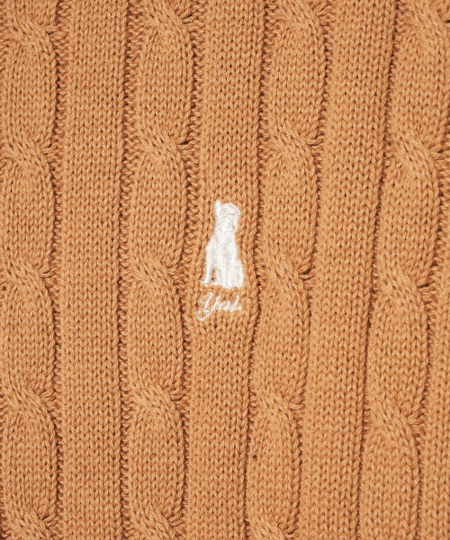 YALE（イェール）の「ウィメンズケーブルポロニット_キャメル（ニット/セーター・レディース・その他・SMALL/MEDIUM/LARGE）」の6枚目の写真